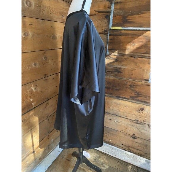 ASOS Curve Shirt Dress Women’s 20 Shiny Black Short Sleeve - Picture 4 of 9